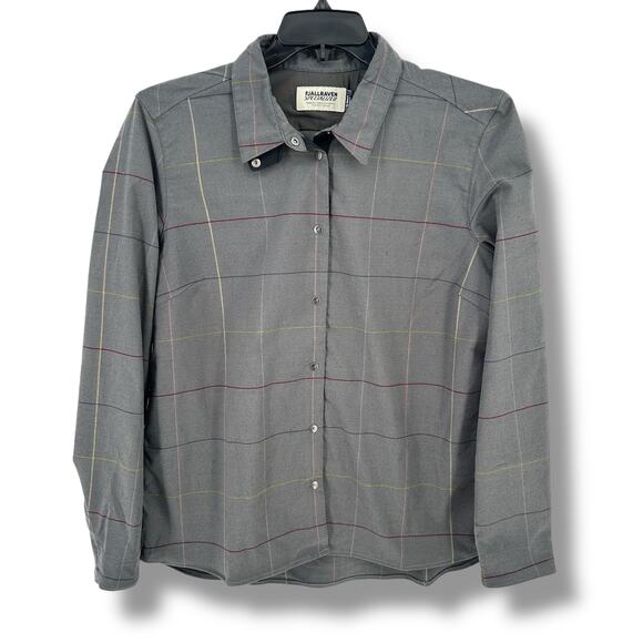 Fjallraven Specialized Riders Long-Sleeve Flannel Shirt Womens Sz XL Grey Flag - Picture 1 of 10